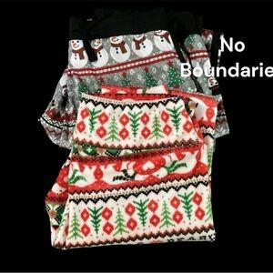 WOMENS NO BOUNDARIES CHRISTMAS PAJAMA BOTTOMS SIZE M & L GENTLY WORN